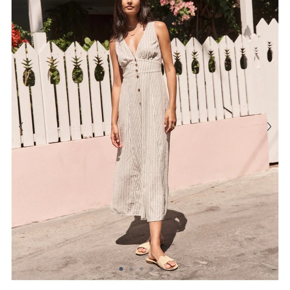 Marine Layer Camila black and white striped Buttoned Maxi Sundress